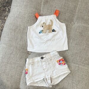 Gymboree White and Orange Kids Matching Set